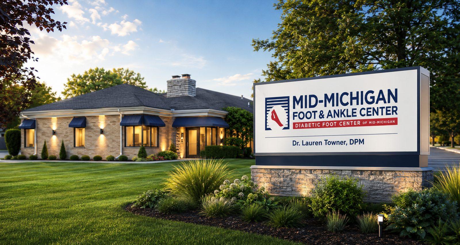 Mid-Michigan Foot & Ankle Center office exterior at 4224 State Street, Saginaw